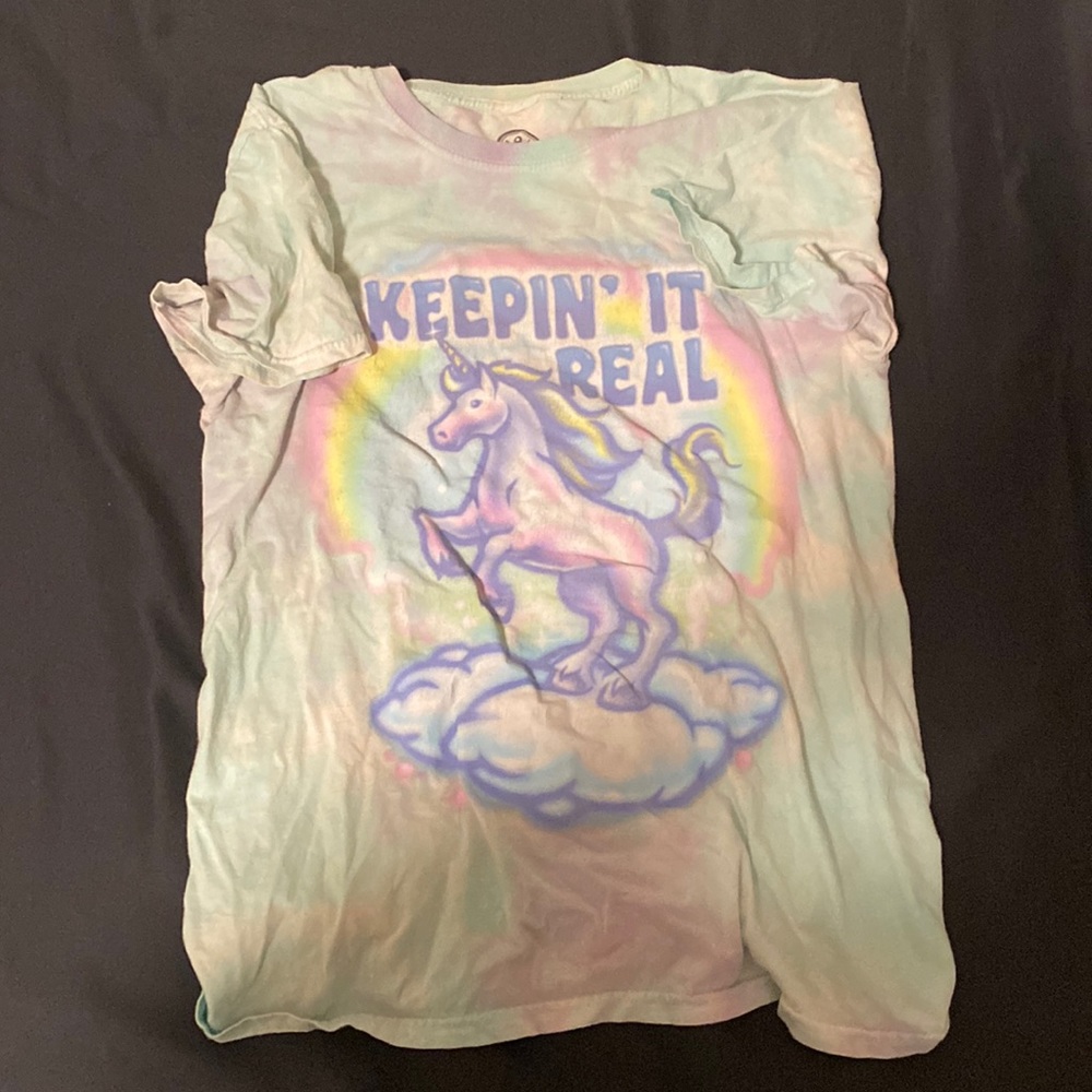 multicolored unicorn shirt